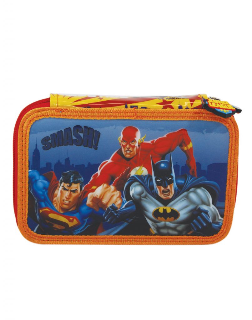 Justice League PENCIL CASE JUSTICE LEAGUE WITH 2 ZIPPERS D.578